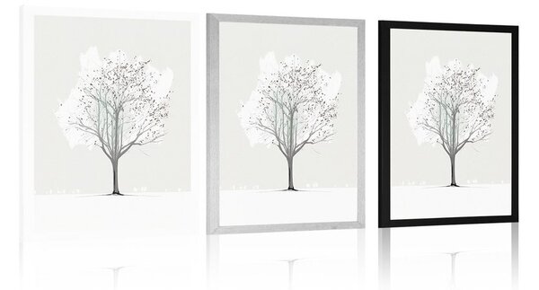 Poster copac în iarnă minimalist