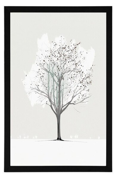 Poster copac în iarnă minimalist