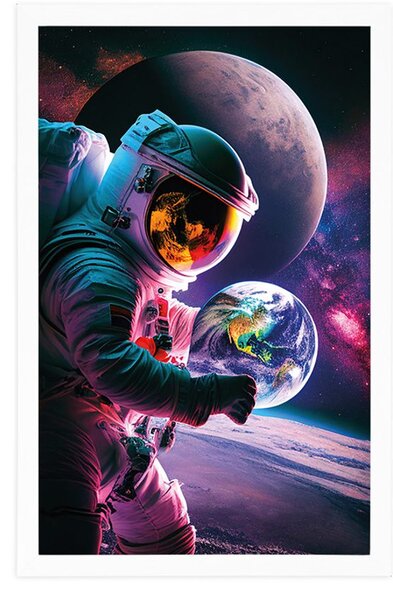 Poster astronaut într-o expediție spațială