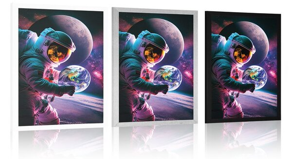 Poster astronaut într-o expediție spațială