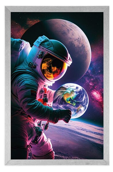 Poster astronaut într-o expediție spațială