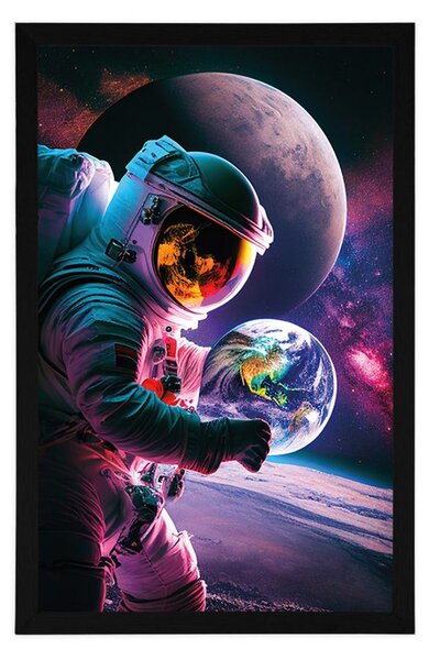 Poster astronaut într-o expediție spațială