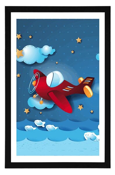Poster cu passepartout zborul cu aeronavă