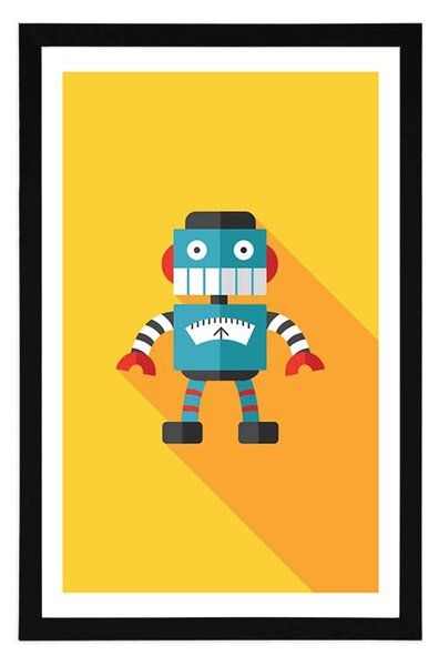 Poster cu passepartout robot vesel