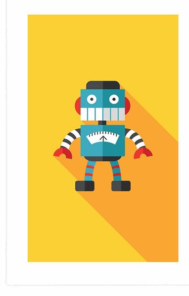 Poster cu passepartout robot vesel