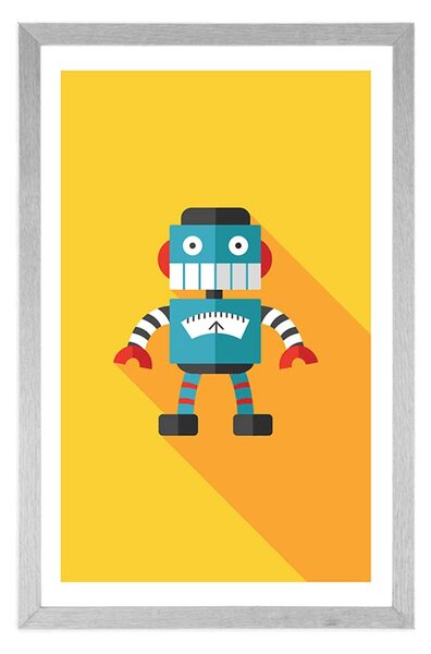 Poster cu passepartout robot vesel