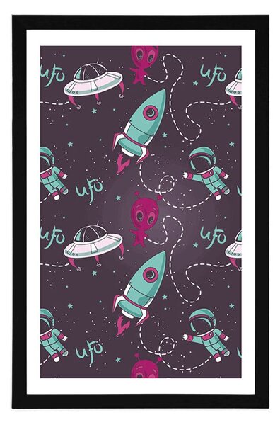 Poster cu passepartout ufonic prietenos
