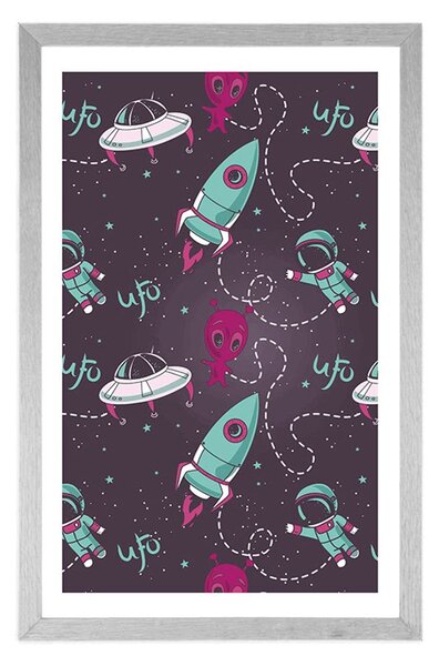 Poster cu passepartout ufonic prietenos