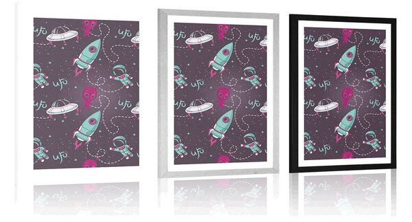 Poster cu passepartout ufonic prietenos