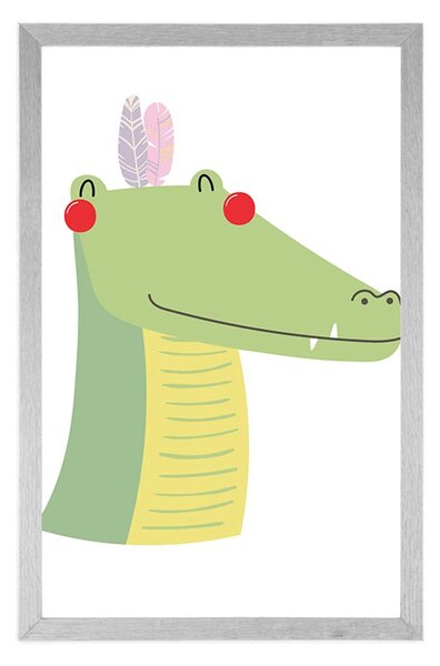 Poster crocodilul drăguț cu pene