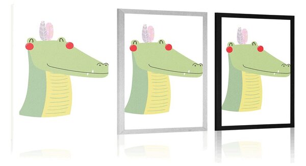 Poster crocodilul drăguț cu pene