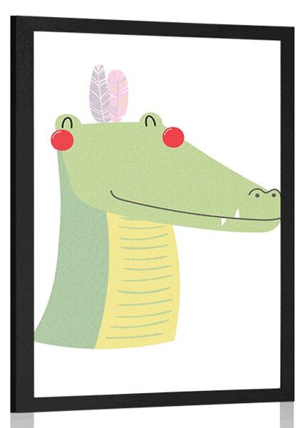 Poster crocodilul drăguț cu pene