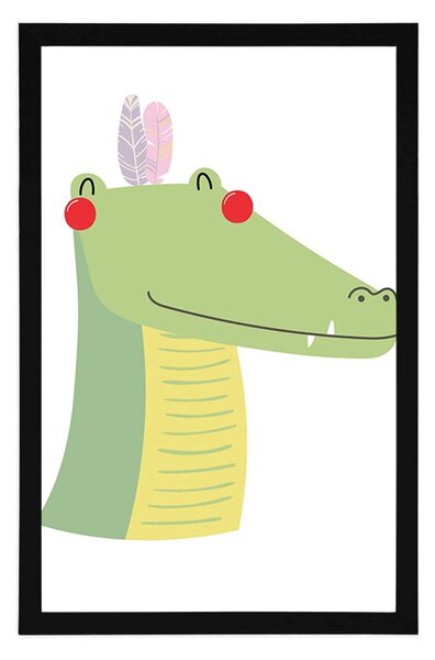 Poster crocodilul drăguț cu pene