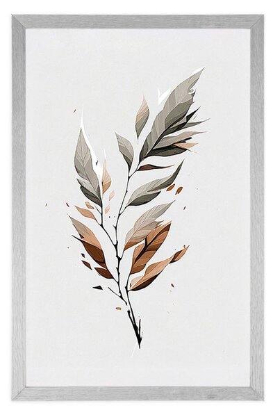 Poster frunză minimalistă în mișcare