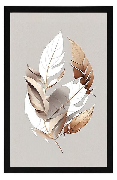 Poster frunze minimaliste de cupru