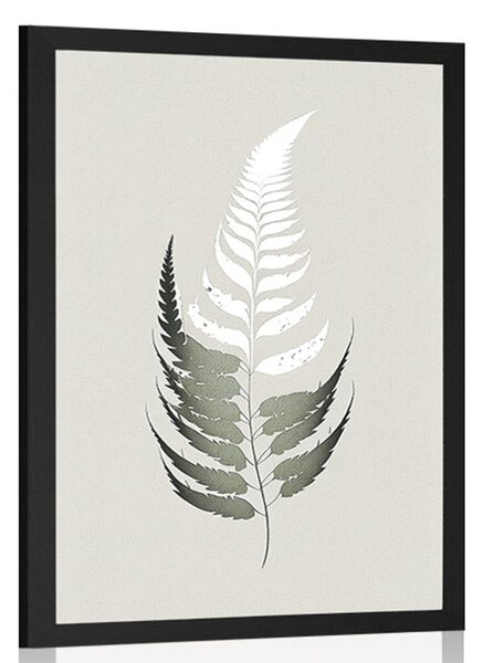 Poster frunză din ferigă minimalistă