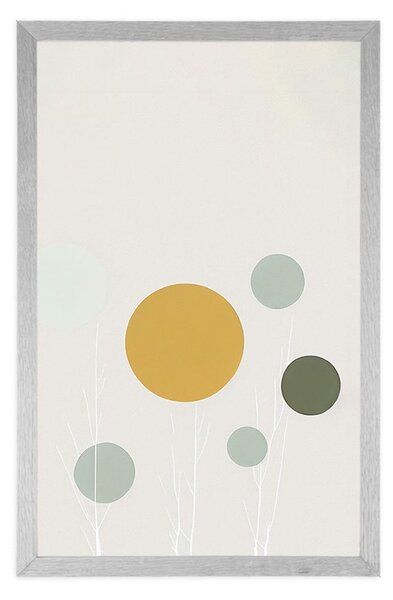 Poster copaci minimaliști cu cercuri