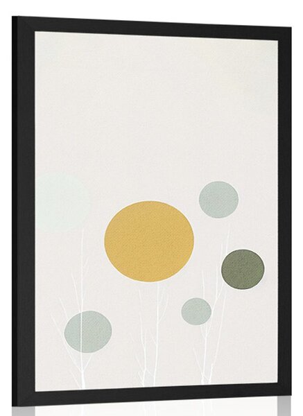 Poster copaci minimaliști cu cercuri