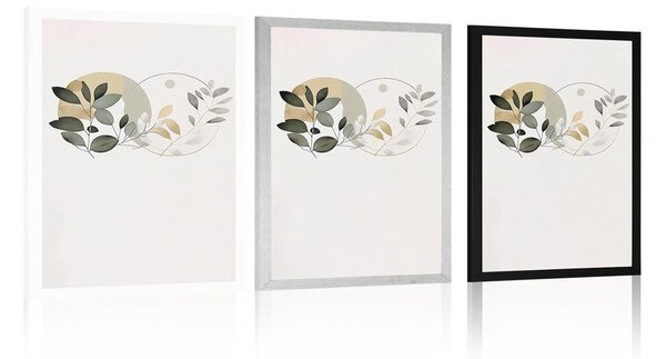 Poster frunze boho în cercuri