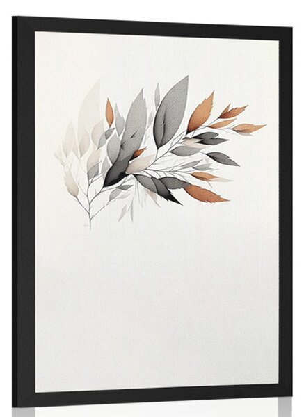 Poster crenguță minimalistă de frunze