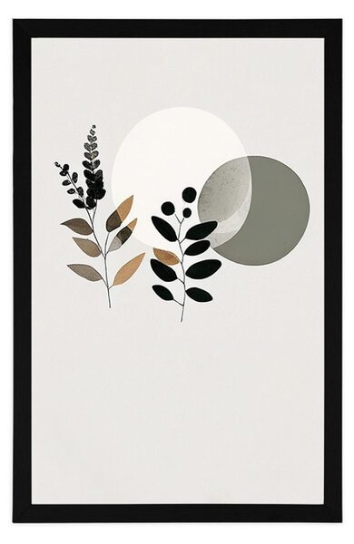 Poster frunze minimaliste cu fundal boho