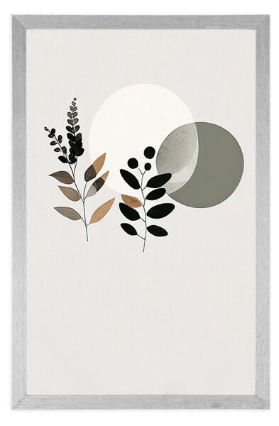 Poster frunze minimaliste cu fundal boho