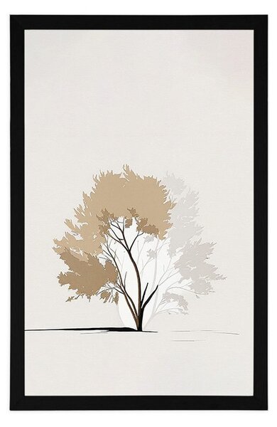 Poster copac minimalist cu frunze