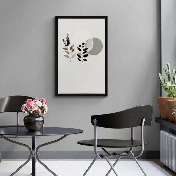 Poster frunze minimaliste cu fundal boho