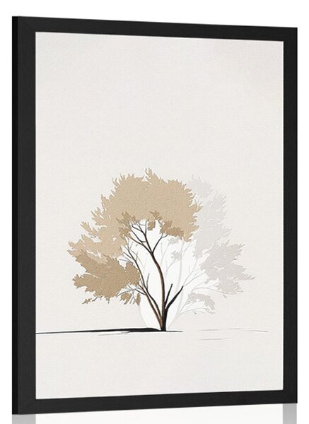 Poster copac minimalist cu frunze