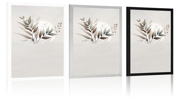 Poster frunze minimaliste în design boho