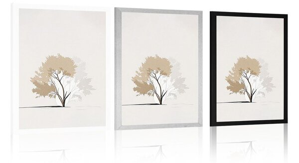 Poster copac minimalist cu frunze