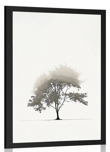 Poster copac cu frunze minimalist