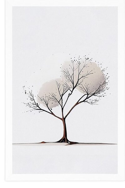 Poster copac fără frunze minimalist
