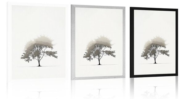 Poster copac cu frunze minimalist