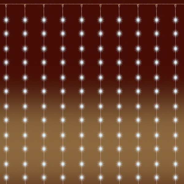 Perdea de lumini pentru exterior, 20 ghirlande/20 microLED-uri, dimensiune 2x2 m