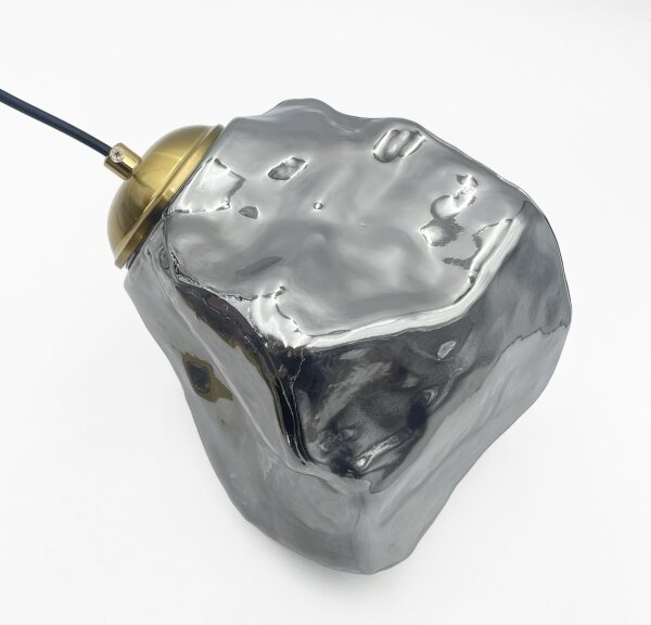 Candelabru cu cablu CRISTAL 5xE14/15W/230V alamă/negru fumuriu