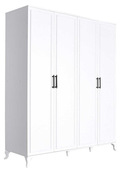 Dulap Haine Adore Country, 4 usi, Alb, 180x224x62 cm