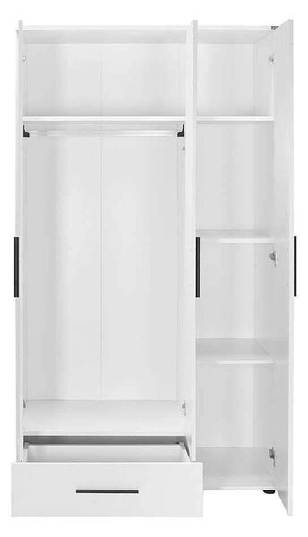Dulap Haine Adore Trendline, 3 usi, 1 sertar, Alb - Stejar, 103x187x52 cm