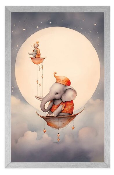 Poster elefant visător deasupra norilor