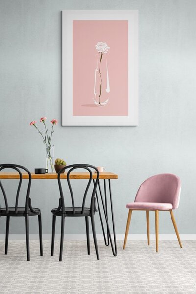 Poster cu passepartout floare minimalistă