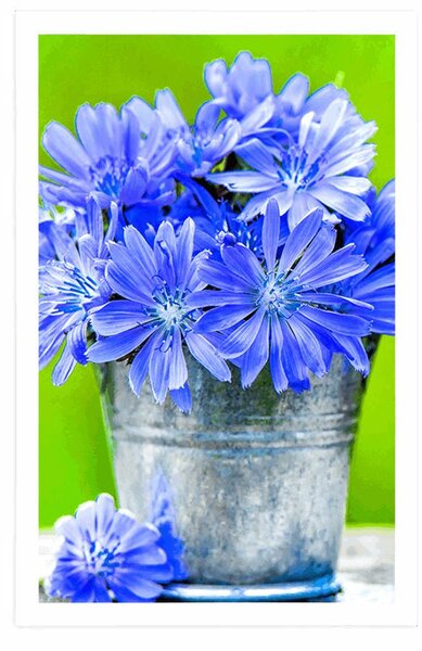 Poster buchet de flori într-o găleată
