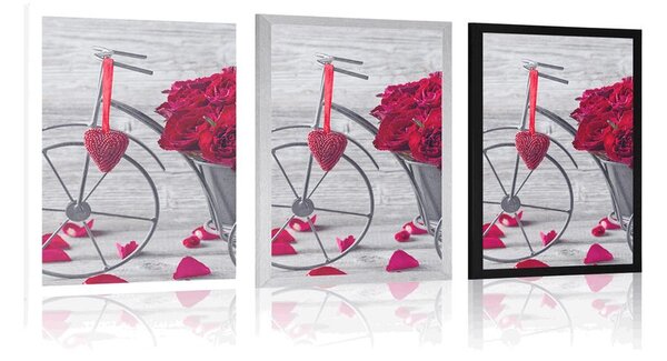 Poster bicicletă plină cu trandafiri