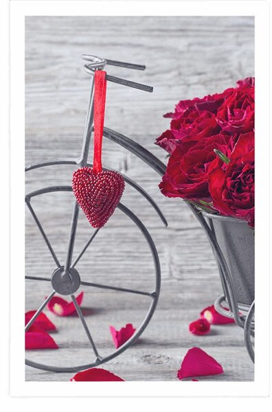 Poster bicicletă plină cu trandafiri