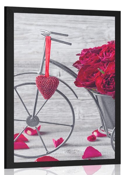 Poster bicicletă plină cu trandafiri