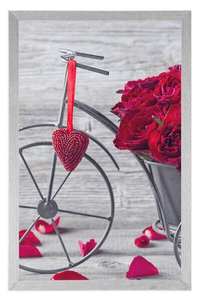 Poster bicicletă plină cu trandafiri