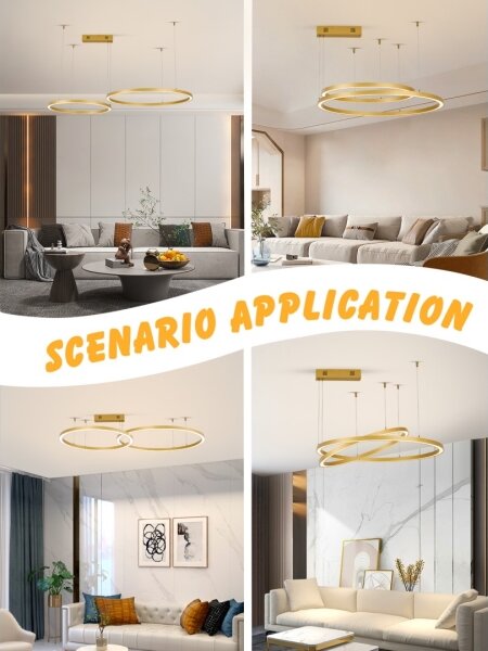 Lustră LED dimabilă Immax NEO 07218L FINO 93W/230V 60/80 cm auriu Tuya + telecomandă