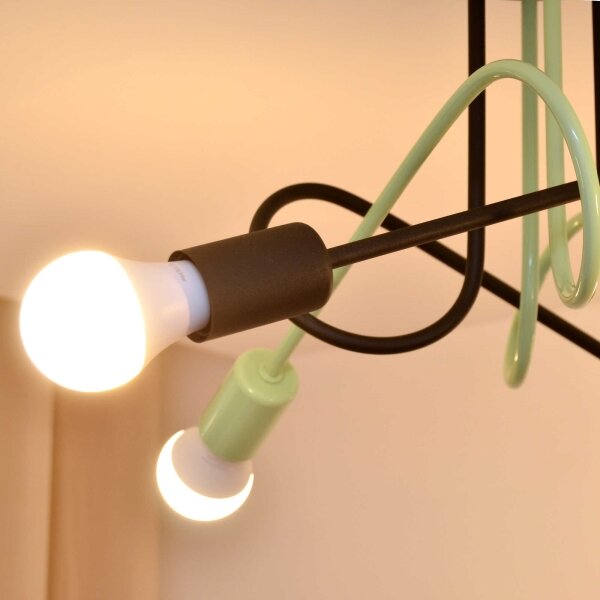 Lustră aplicată OXFORD 4xE27/15W/230V negru/verde