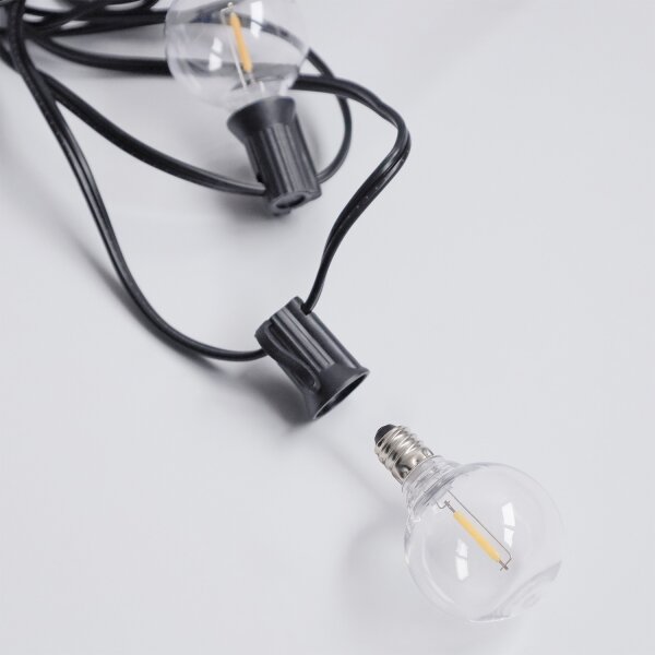 Brilagi - Ghirlandă LED decorativă pentru exterior, 25 x E12, 20 m, negru, IP44, alb cald
