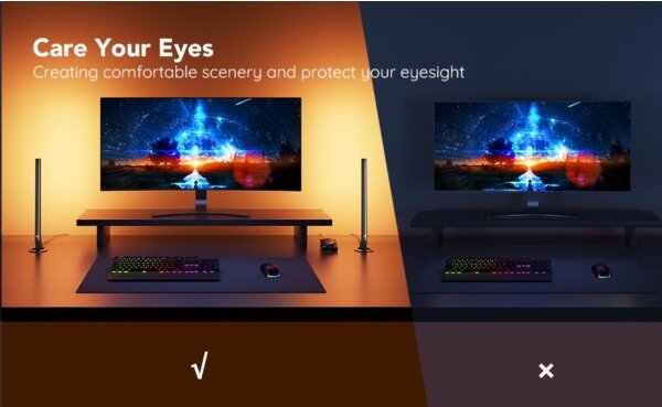 SET 2x panouri Smart Gaming Wi-Fi LED RGBIC Govee + Smart Dual + telecomandă