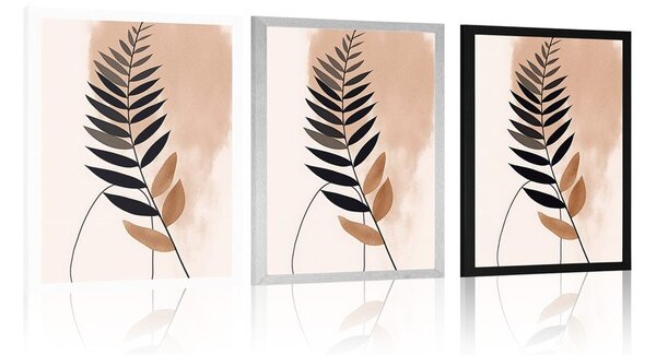 Poster forme abstracte botanice de ferigă